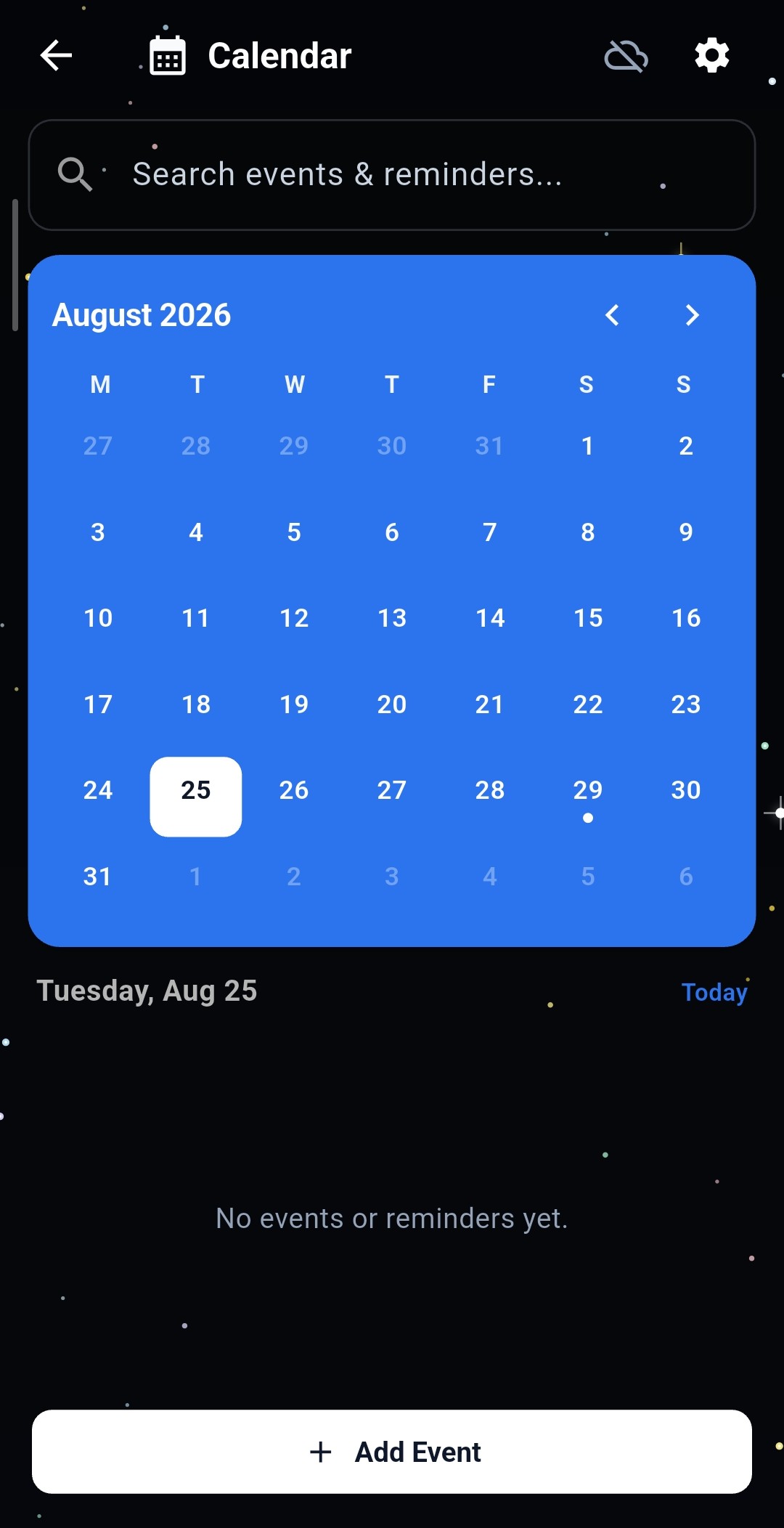 Remindr! calendar view