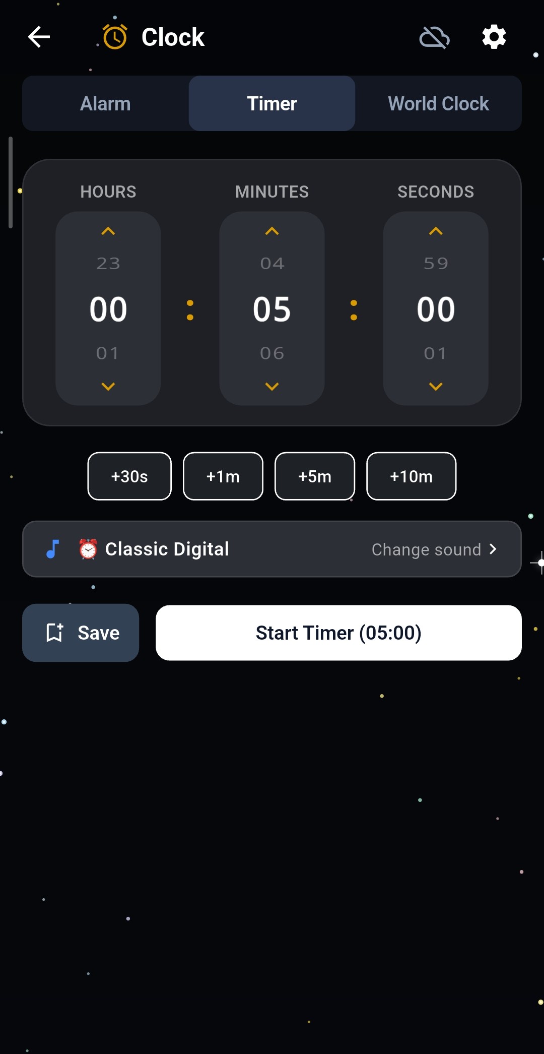 Remindr! timer screen